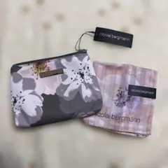 新品 nicolai bergmann 花柄ポーチとハンカチセット