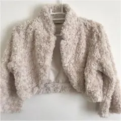 美品 フェイクファー パーティーボレロ オフホワイト M
