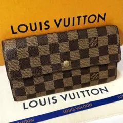 【美品】ルイヴィトン ポルトモネ クレディ ダミエ エベヌ 長財布 折り財布
