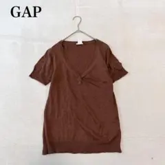 【ギャップ】Vネック半袖ニット（M）混麻 混綿 シンプル カジュアルのサムネイル
