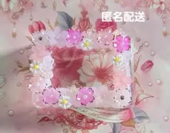 【ハンドメイド】ホイップデコ クリアカードケース さくらハートデザイン