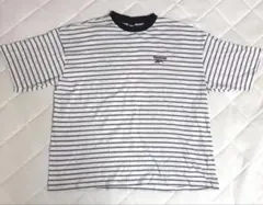 Reebok ボーダー Tシャツ ホワイト×ブラック