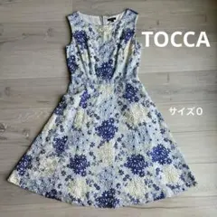 【TOCCA】花柄 刺繍 ノースリーブ ワンピース サイズ0