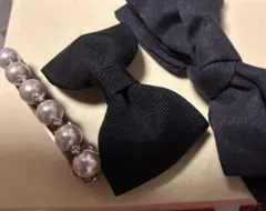 リボン＆パール　バレッタ　3セット