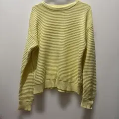 【美品】GUイエローストライプニット Mサイズ