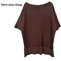 半袖ニット ブラウン 薄手 シンプル リブ素材 ドルマンスリーブ ボートネック