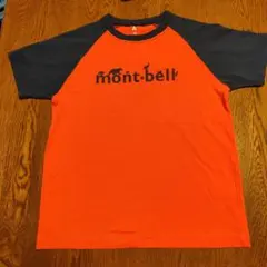 mont-bellラグラン 半袖シャツ 150サイズ オレンジ/紺