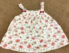 BeBe110 花柄チュニック ホワイト/ピンク