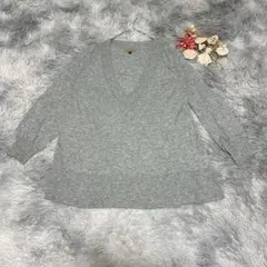 プロポーションボディドレッシング（M）長袖 カットソー Vネック ウール混