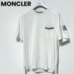 モンクレール　ガムブルー　 MONCLER 胸ポケ Tシャツ　ホワイト　国内正規