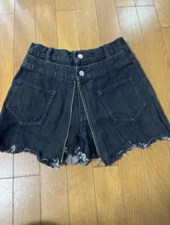 ダークグレー ジッパー付きミニスカート