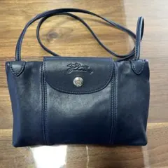 美品　ロンシャン ルプリアージュ キュイール レザー ショルダーバッグ