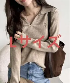 GeeRA U.S. POLO ASSN.ポロ襟スキッパーリブニットプルオーバー