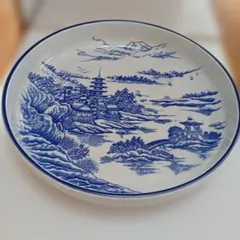 大皿 青い風景画の陶磁器皿 直径31cm - メルカリ