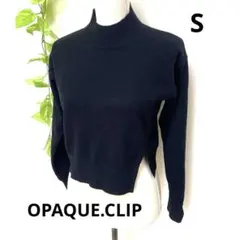 オペークドットクリップ✨トップス ニット ブラック S モックネック シンプル