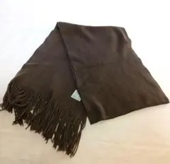 COMME CA ISM コムサイズム ブラウン ニットマフラー フリンジ付き