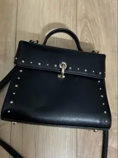 DIANA ダイアナ スタッズ2WAYショルダーバッグ ブラック