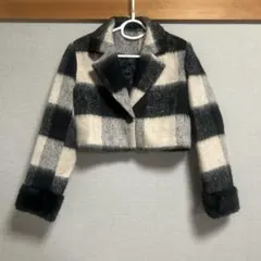 shein チェックショートジャケット