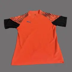 PUMA サッカーシャツ オレンジ ブラック　トレーニングウェア　プーマ L