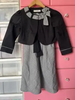 フォーマルドレス ジャケット付き チェック柄