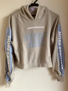 ANAP GIRL フード付きクロップドパーカー キッズ150㎝