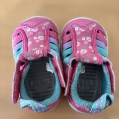 IFME ベビーサンダル 花柄 ピンク