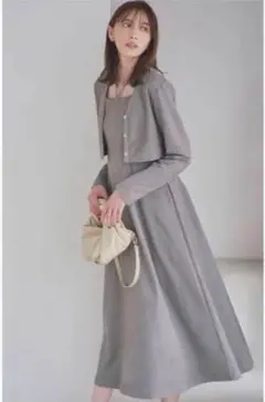 ココディール　裏毛コンパクトカーデ✕キャミワンピース