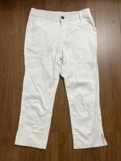 64cm 白色 ホワイト クロップドパンツ スキニー スリット ストレッチのサムネイル