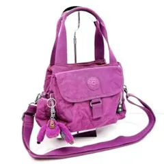 ④ キプリング 2wayショルダーバッグ パープル ゴリラチャーム