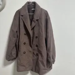 ブラウン ダブルブレスト チェスターコート