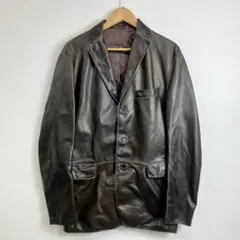 TETE HOMME レザーテーラードジャケット ブラウン VINTAGEのサムネイル