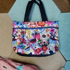 未使用級 オレボレブラ シボ革 刺繍 トートバッグ 収納多数 マチあり 