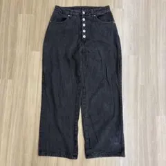 希少レア】バギー ワイド カーブ デニム パンツ ボタンフライ 黒 
