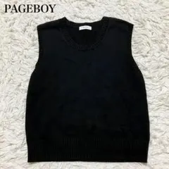 PAGEBOY ブラックニットベスト ページボーイ　Uネック　着回し　カジュアルのサムネイル