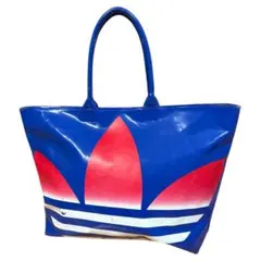 【希少】adidas Originals エナメル トートバッグ ビッグロゴ 青