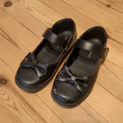 19cmブラックリボン付きフォーマルシューズ　セレモニーシューズ