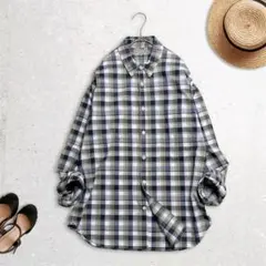 マーガレットハウエル【Lサイズ】チェックシャツ　ボタンダウン　オールシーズンのサムネイル