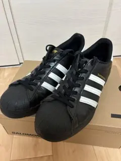 adidas SUPERSTAR ブラック ホワイト 27.5 箱なしのサムネイル