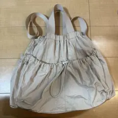 GU グレー ドローストリング ショルダーバッグ