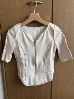 STUDIOUS Half Sleeve Zip Up Rib Topのサムネイル