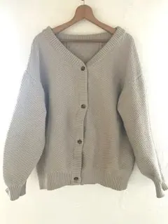 【classicalelf】2wayケーブル編みカーディガングレイッシュベージュ