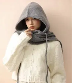 ニットフードマフラー