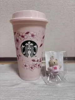 スターバックス 桜デザイン タンブラーとクマチャーム