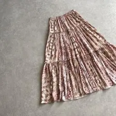 ASTRAET フラワープリント ギャザー ティアードスカート 日本製