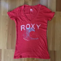 ROXY ロキシー Vネック Tシャツ レッド Sサイズのサムネイル