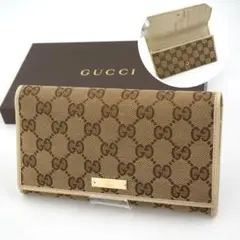 GUCCI グッチ 長財布 インターロッキングG GGキャンバス 金具 レザー