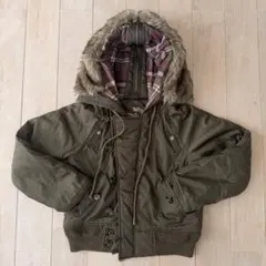 ファー付きオリーブミリタリージャケット