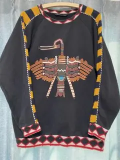 Desigual デザインニット切り替えプルオーバーL