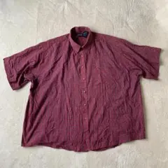 ピューリタン puritan チェック柄 半袖シャツ 2XL レッド