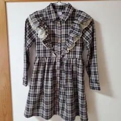 axes femme kids チェック柄ワンピース